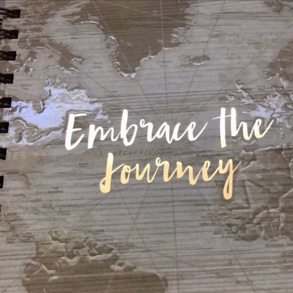 New Journal Book Tan Travel World Globe Spiral Blank Lined Journal Book Notebook - Picture 3 of 7